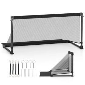 47" Portable Folding Soccer Goal (Size M, Black) - Heavy-Duty Metal Frame, Tear-Resistant PE Net (Option: defaulttitle)